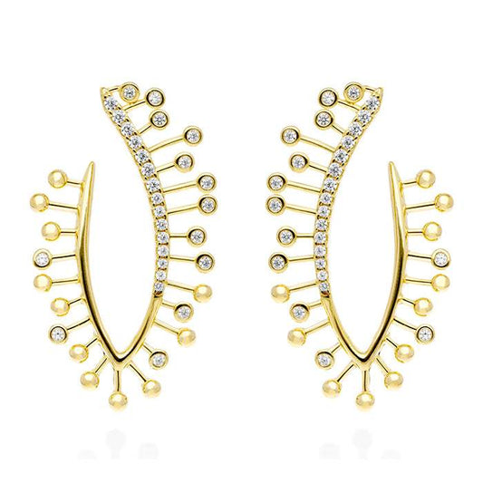 Pendientes Champagne XL  en plata dorada marina garcia