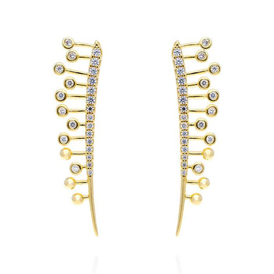 Pendientes Champagne maxi en plata dorada marina garcia