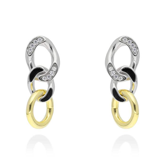 Pendientes Link piedras  en plata-Marina Garcia