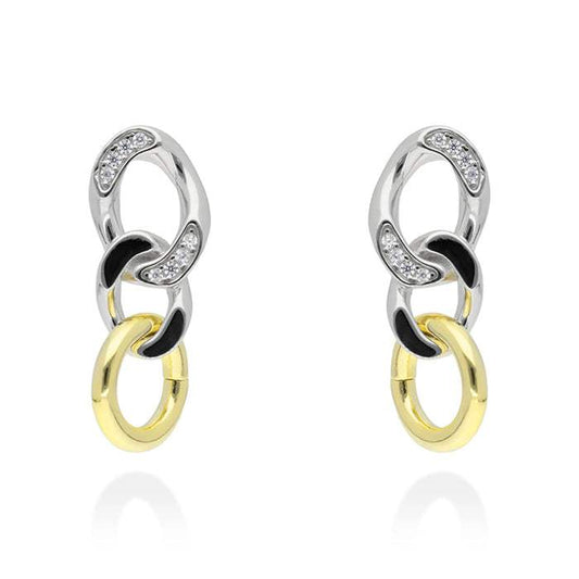 Pendientes Link piedras  en plata-Marina Garcia