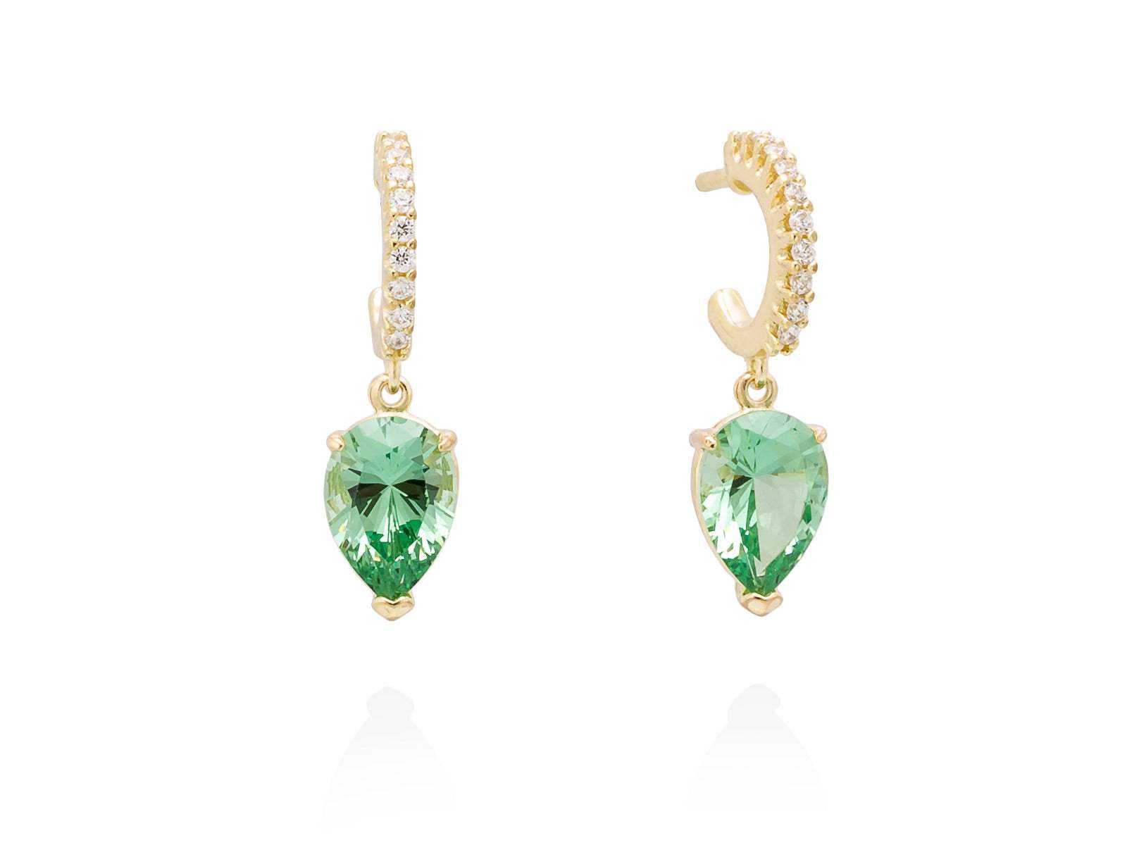 Pendientes ORLEANS verde agua en plata dorada marina garcia