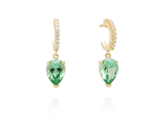 Pendientes ORLEANS verde agua en plata dorada marina garcia