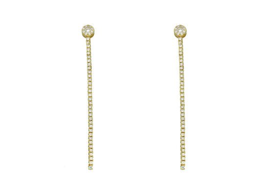 Pendientes RIVIERE  en plata dorada