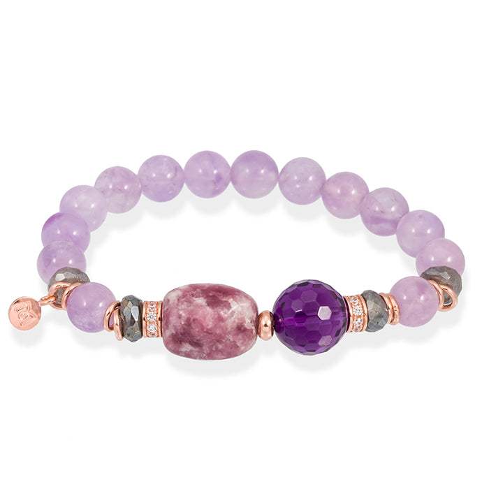 Pulsera CHAKRA Malva en plata rosa Marina Garcia
