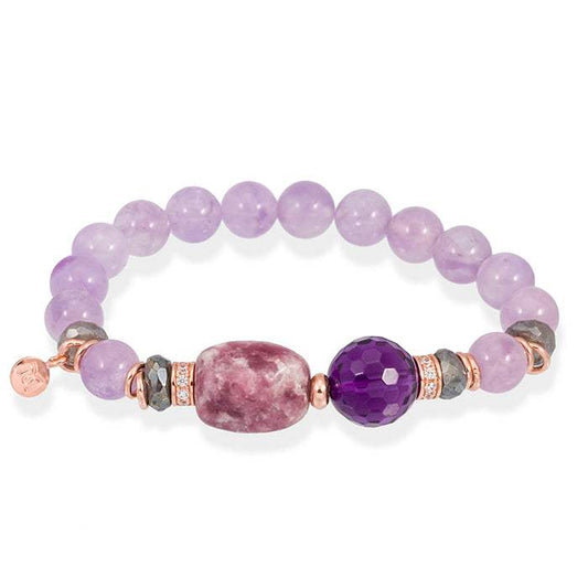 Pulsera CHAKRA Malva en plata rosa Marina Garcia