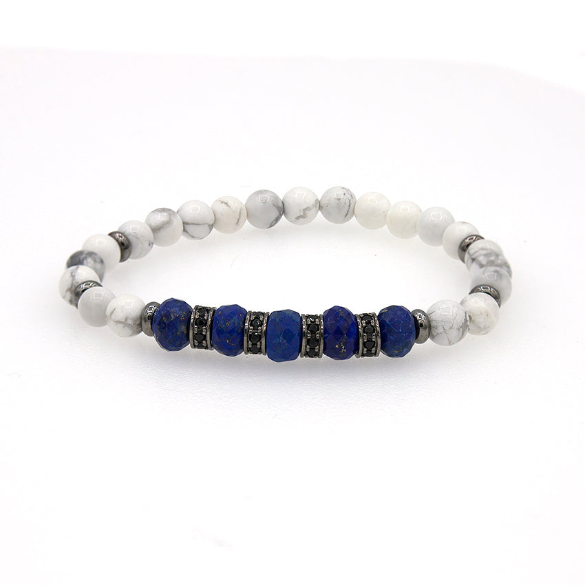 Howlite and Lapiz Lazuli Bracelet with Spinels