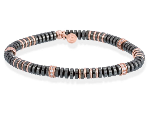 Pulsera MATT Gris en plata rosa marina garcia