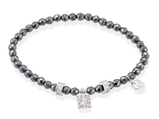 Pulsera ODEI blanco en plata marina garcia