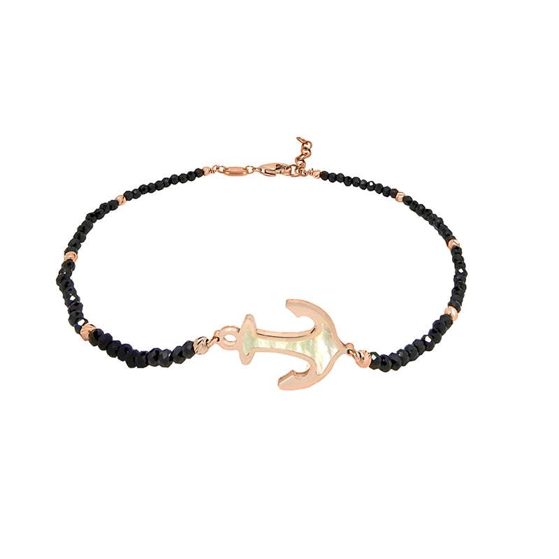 Pulsera Puerto Banus Con Ancla Rosa  Talla Pequeño
