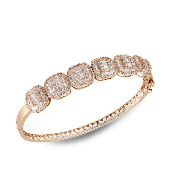Pulsera Rígida Oro Rosa 18kt con Diamantes 2.62ct