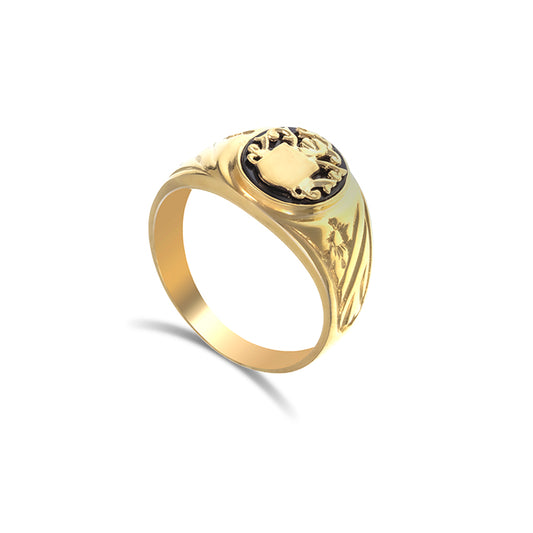 Sello Escudo de Ónix en Oro Amarillo 18K
