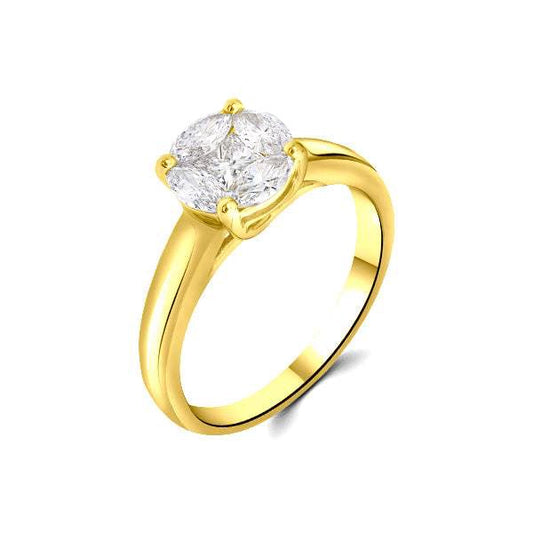 Solitario de Mujer Oro Amarillo 18K -Diamantes