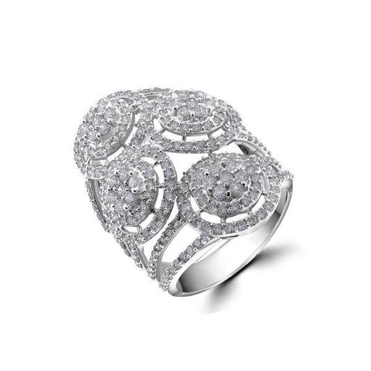 Sortija Cocktail Diamantes Oro Blanco 18k