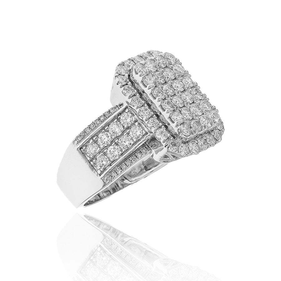 Sortija Diamantes 'Infinite Beauty' Rectangular Oro Blanco 14K