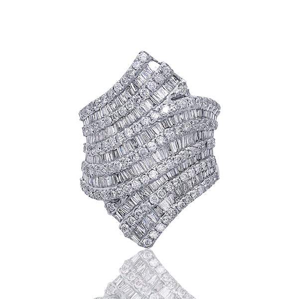Sortija Exotic Glamour de Diamantes Oro Blanco 18K front view