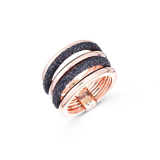Sortija POLVERE DI SOGNI Doble Rosa Negro WPLVA723
