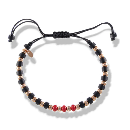 Pulsera Onix y Coral Oro Rosa 18kt