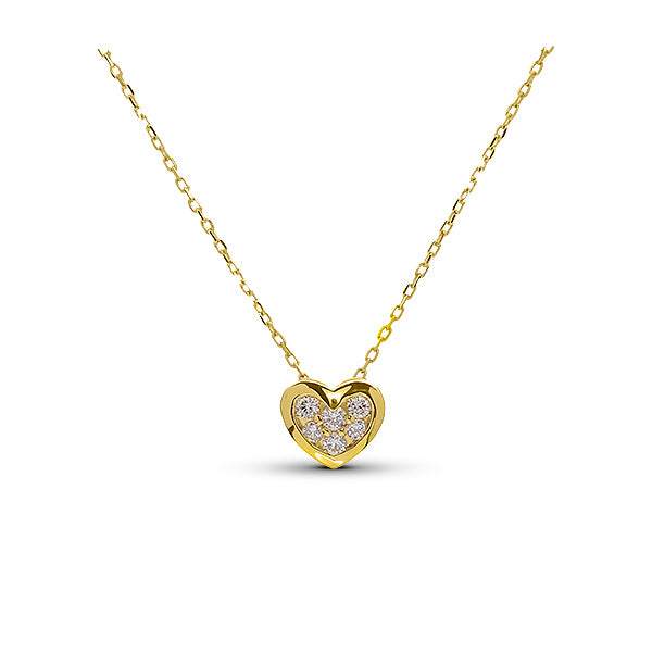 Collar corazón de diamantes oro amarillo 18K