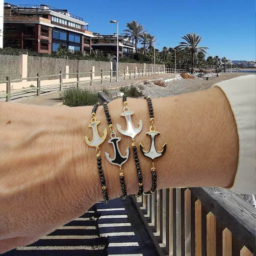 Puerto Banús Bracelet with White Gold Anchor