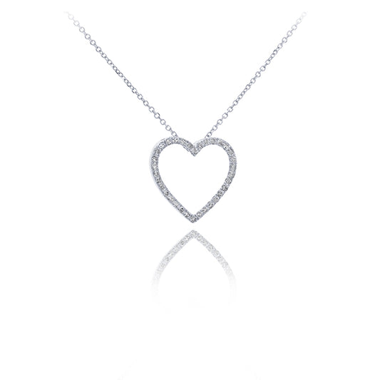 Mini Diamond Heart Pendant 18k White Gold