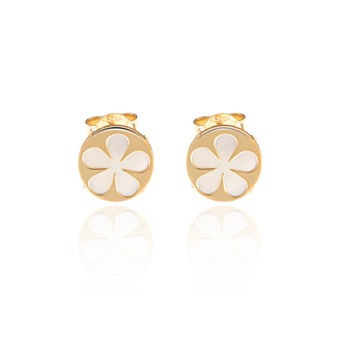 18K Yellow Gold Earrings with Mother-of-Pearl