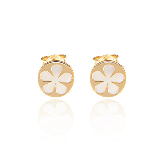18K Yellow Gold Earrings with Mother-of-Pearl