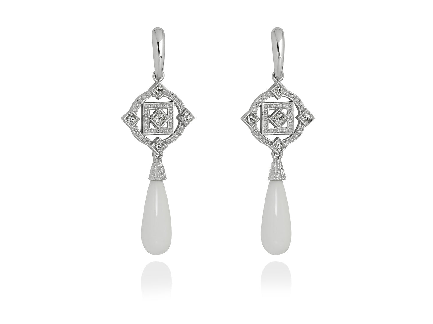 Pendientes ART DECO novia en plata
