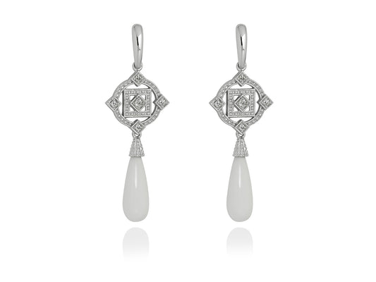 Pendientes ART DECO novia en plata