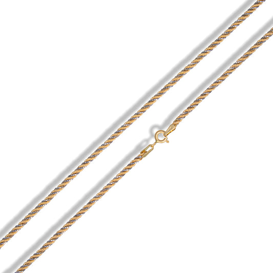 Bicolor White and Yellow Gold Cord 40cm