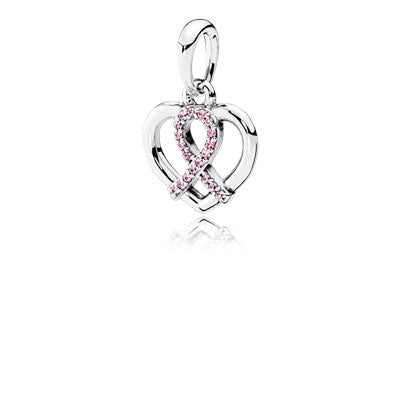 Charm Pandora Rosa Lazo Corazón Colgante 390390PCZ