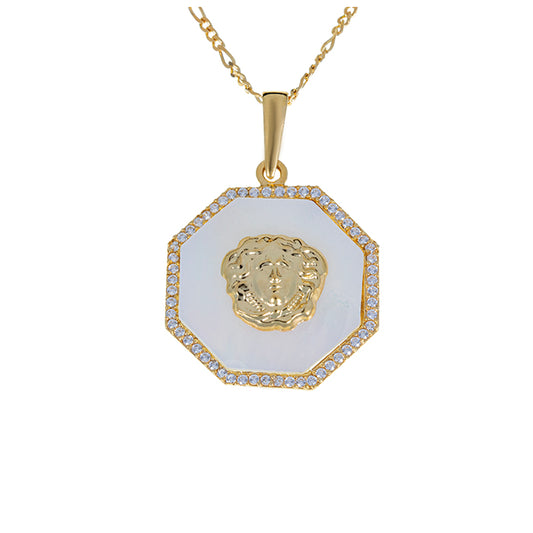 Colgante octogonal Circon Nacar 18k