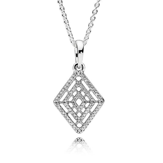 Pandora Geometric Lines Necklace in Silver