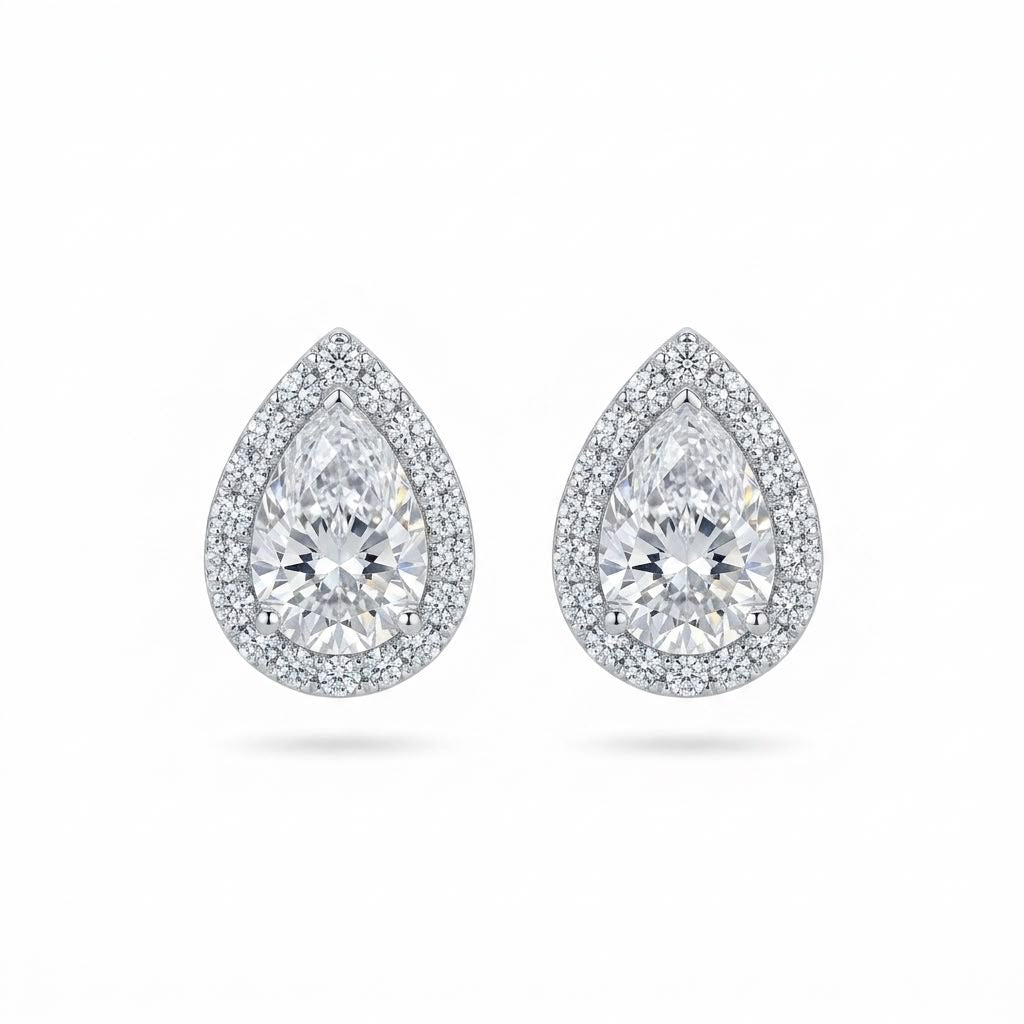 PENDIENTES DE ORO BLANCO CON DIAMANTES