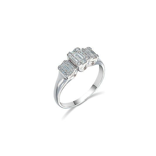 Anillo Vienna Glamour en Oro Blanco 18K Diamantes