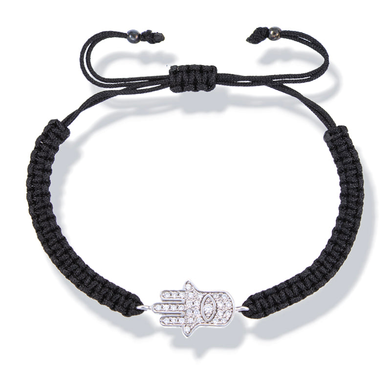 Pulsera HAMSA en Oro blanco 18Kt y diamantes