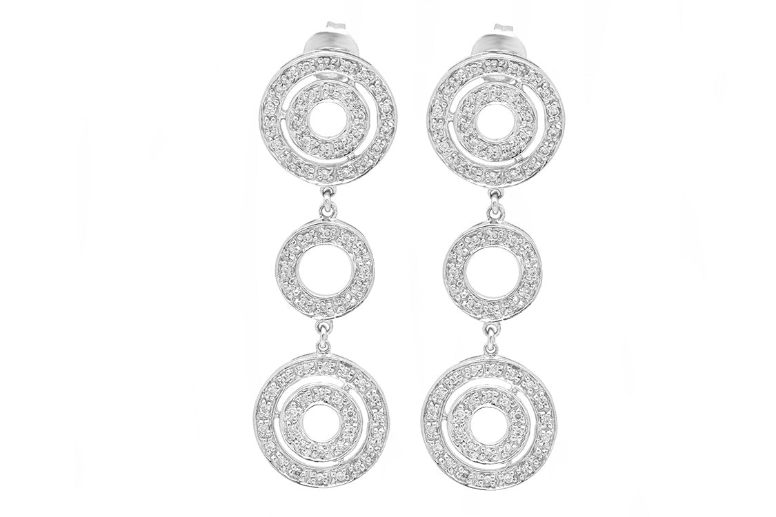 Pendientes Largos de Novia con Diamantes Oro 18K