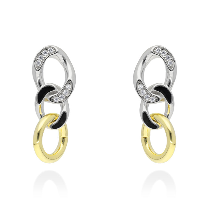 Pendientes Link piedras  en plata-Marina Garcia