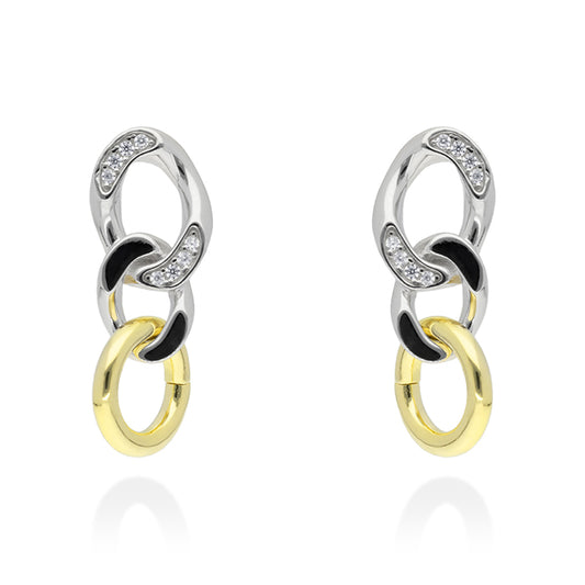 Pendientes Link piedras  en plata-Marina Garcia