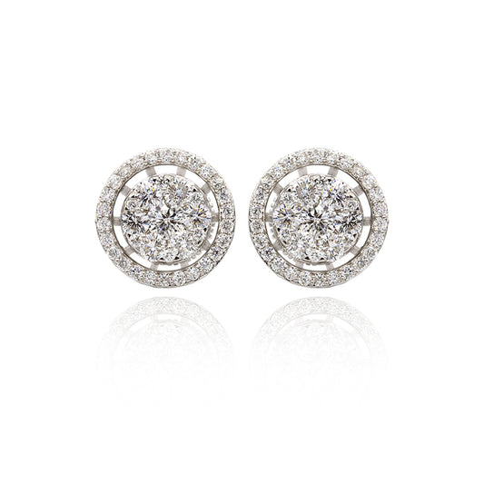 Starlite Earrings with White Gold Diamond Border