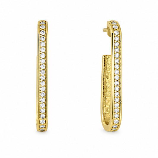 Pendientes WYNN blanco en plata dorada