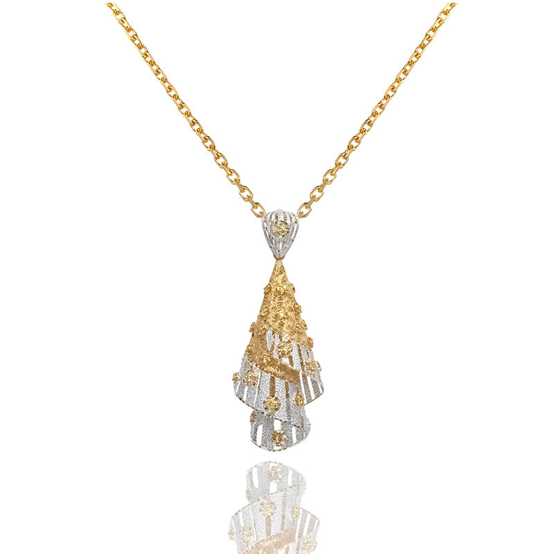 Bicolor Spiral Pendant By Paoli Gioielli