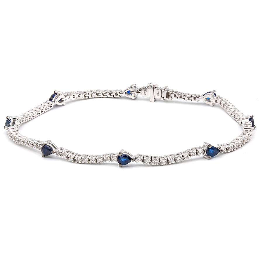 Pulserea riviere zafiros talla pera y diamantes