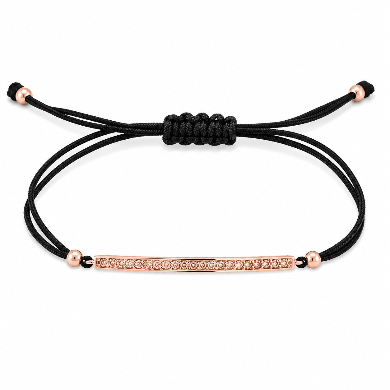 Pulsera de plata de primera ley (925) chapada en oro rosa de 18kt  y circonita coñac. (medida extens