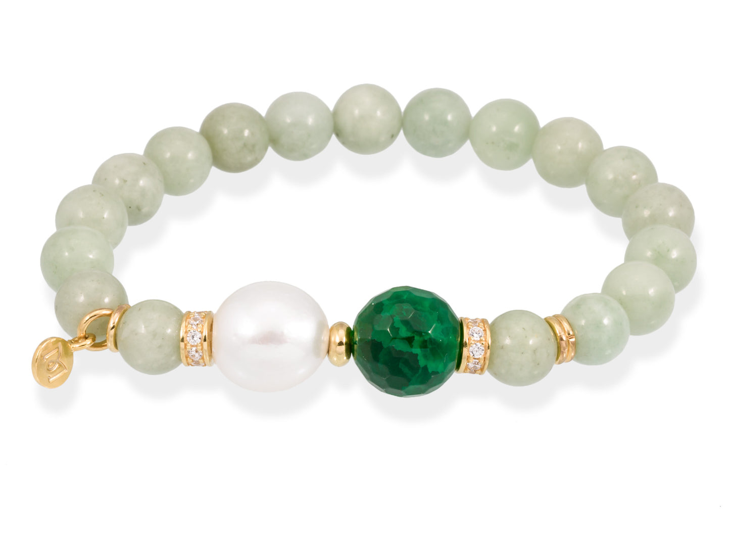 Green CHAKRA bracelet in golden silver Marina Garcia