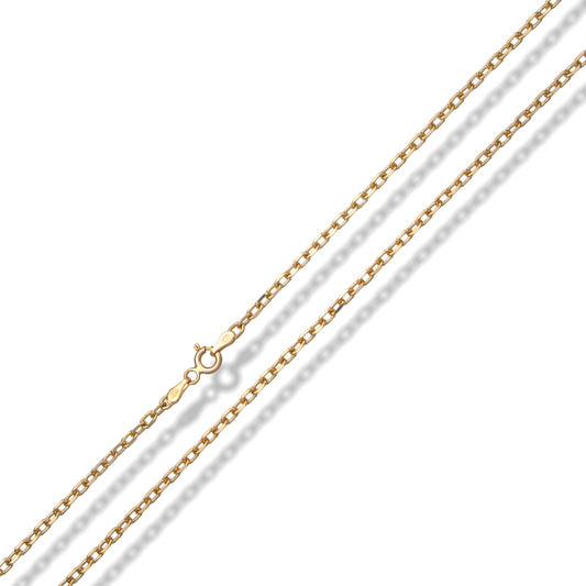 Chain 1.5mm FORCED Solid 50cms Yellow Gold 18K