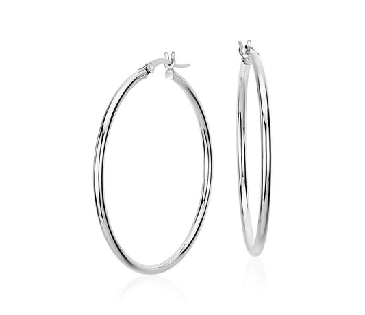 45mm Fine Creole White Gold Earrings