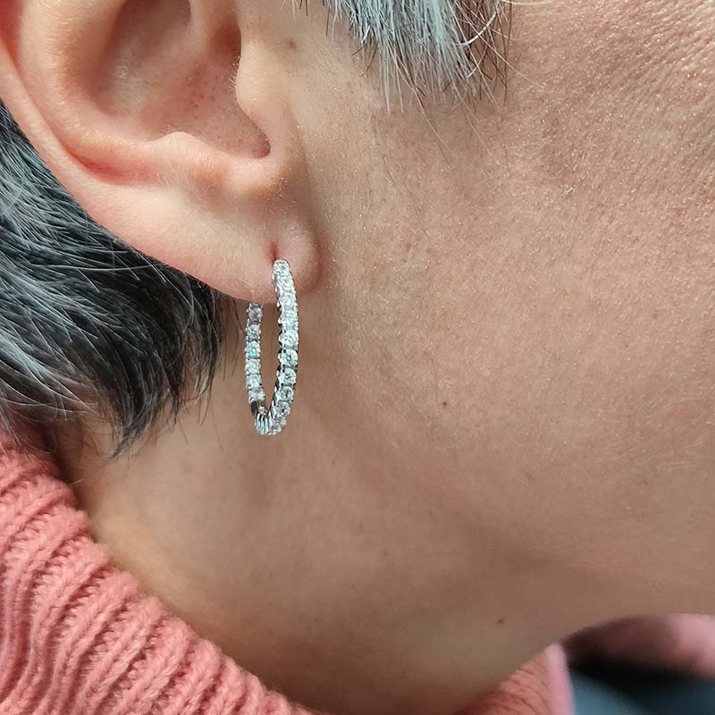 Pendientes GENEVE Blanco en plata