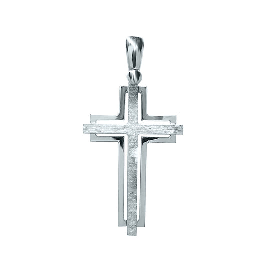 18kt White Gold Cross Openwork Design