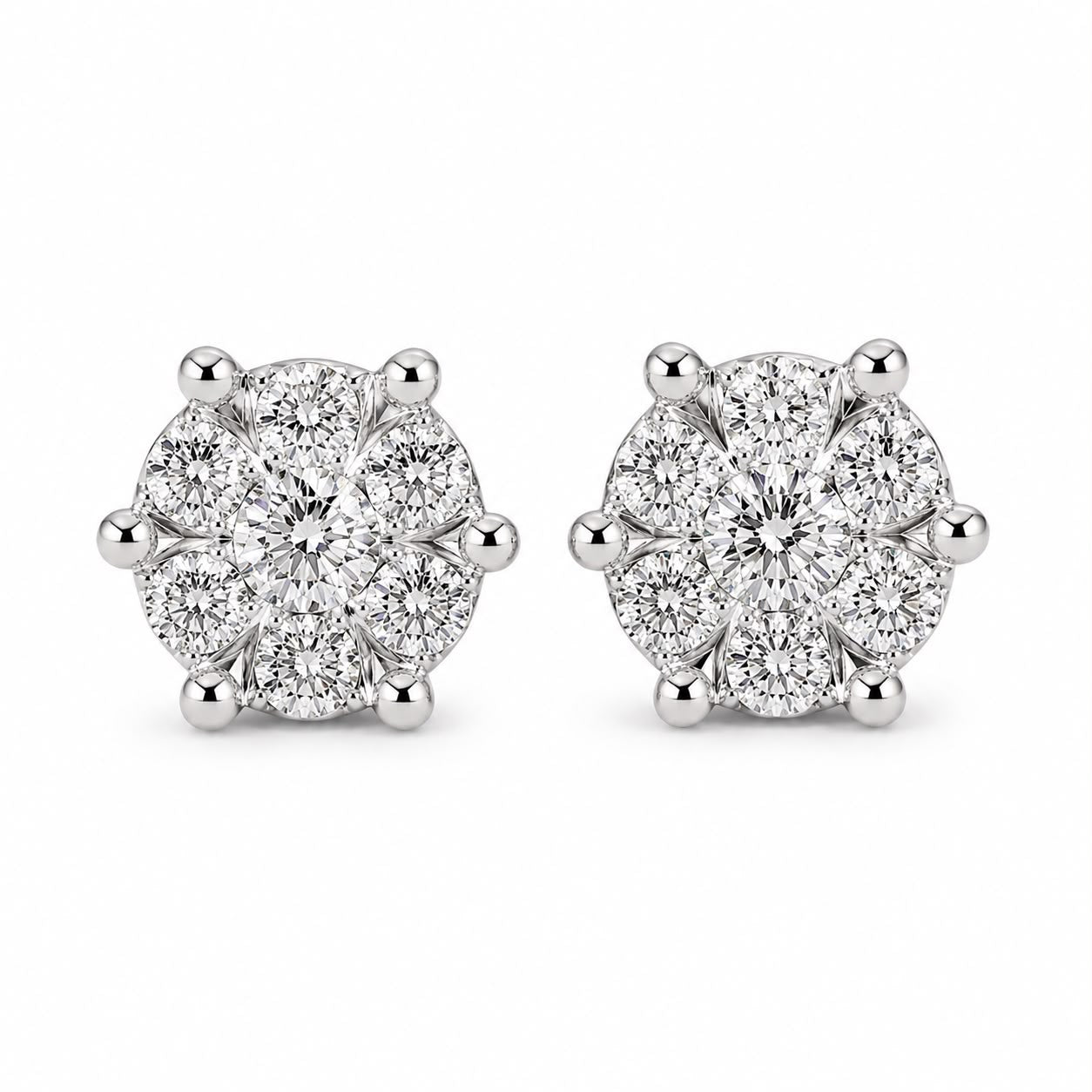 PENDIENTES ORO BLANCO 18KT CON DIAMANTES
