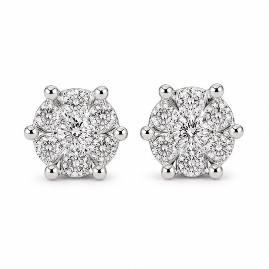 PENDIENTES ORO BLANCO 18KT CON DIAMANTES